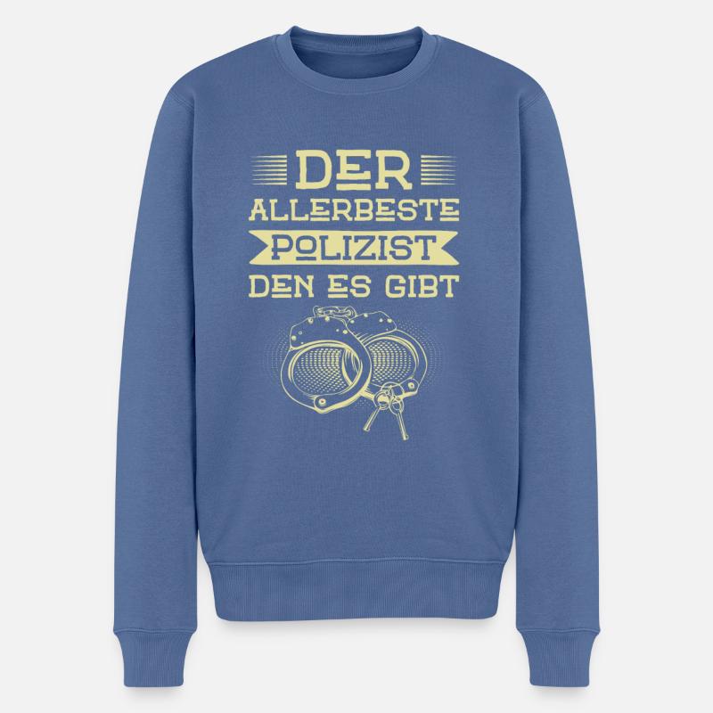 Allerbeste Polizist - Männer Premium Bio Pullover - Taubenblau