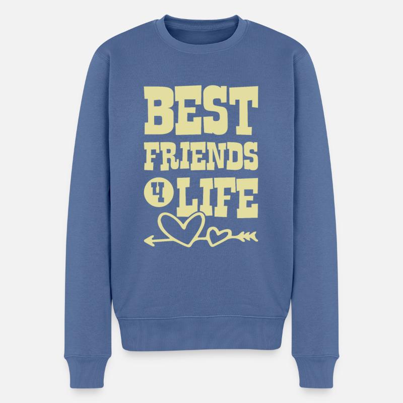 Meilleurs amis 4 Vie - Pull Premium bio Homme - bleu pigeon