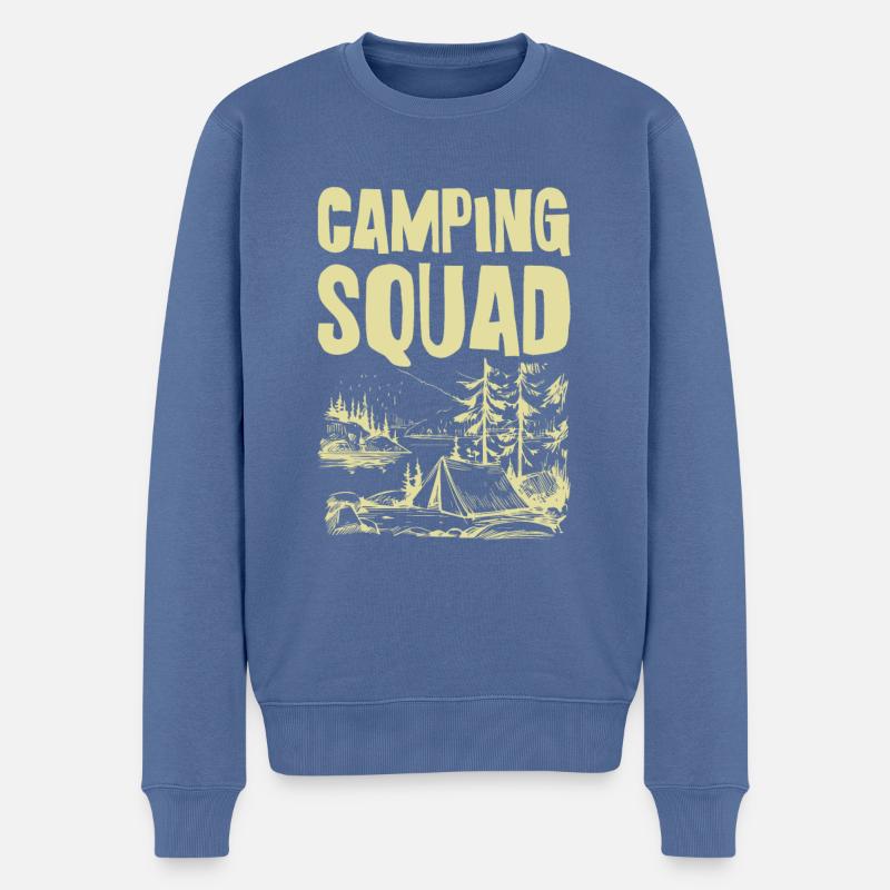Camping Squad - Männer Premium Bio Pullover - Taubenblau
