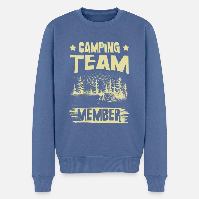 Camping Team member - Männer Premium Bio Pullover - Taubenblau