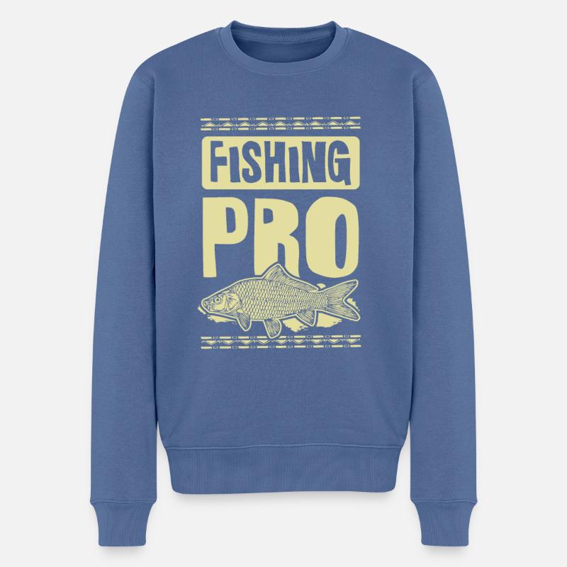 Fishing Pro - Männer Premium Bio Pullover - Taubenblau