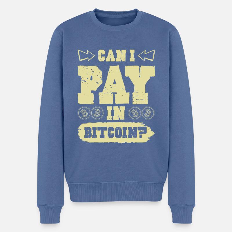 Payer avec Bitcoin - Pull Premium bio Homme - bleu pigeon