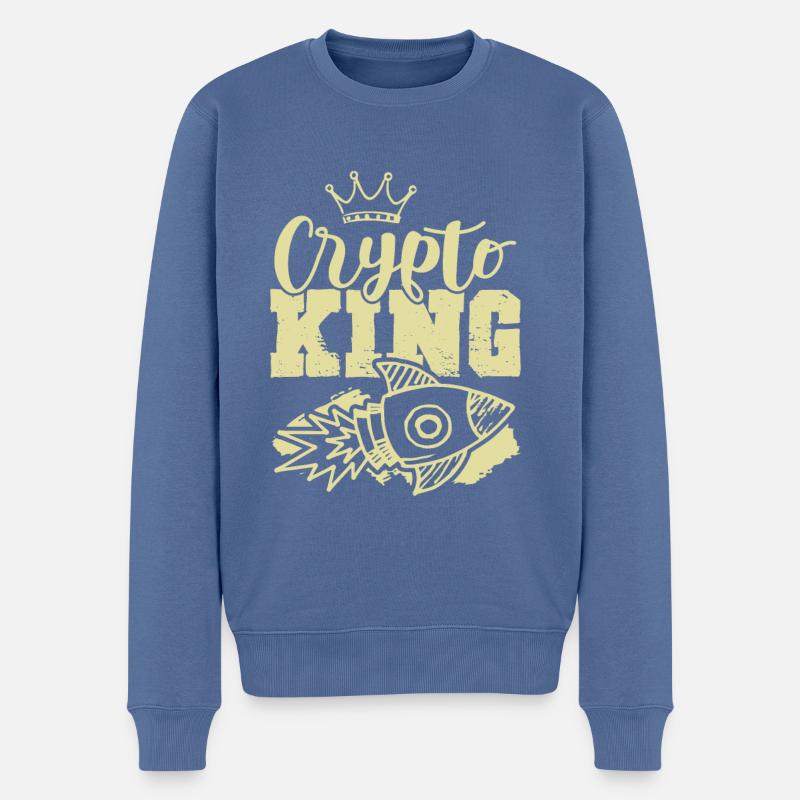 Roi de la crypto - Pull Premium bio Homme - bleu pigeon