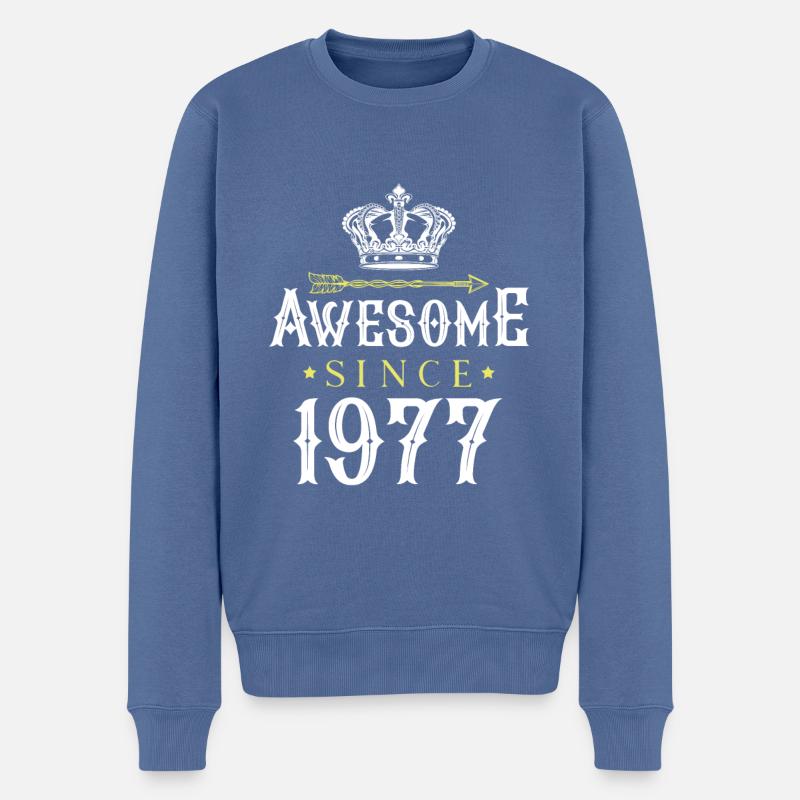 1977 génial depuis - Pull Premium bio Homme - bleu pigeon