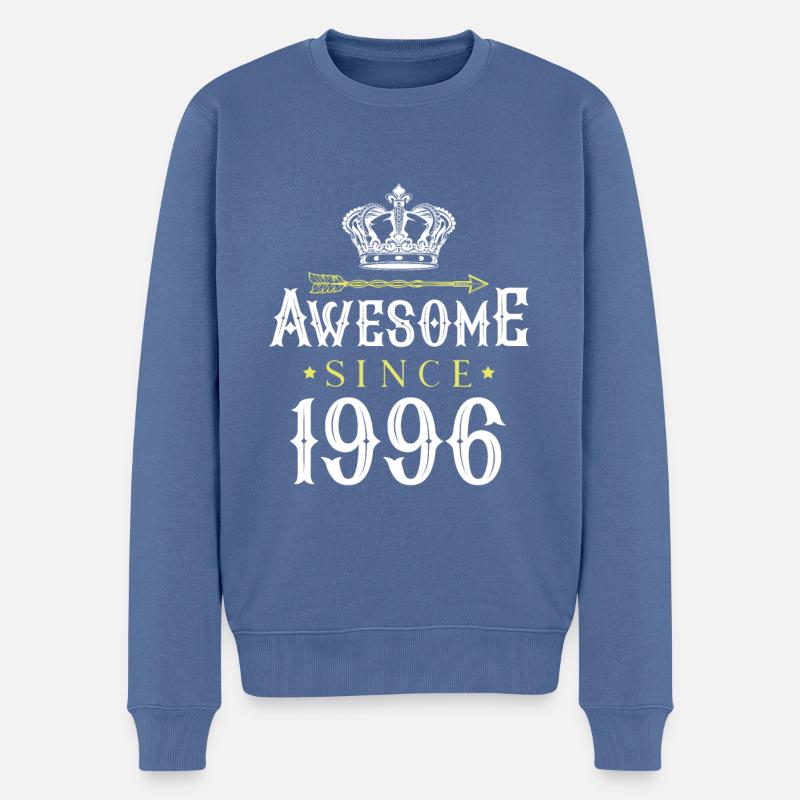 1996 awesome since - Männer Premium Bio Pullover - Taubenblau