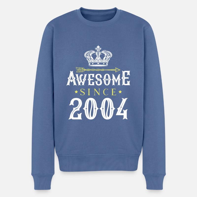 2004 awesome since - Männer Premium Bio Pullover - Taubenblau