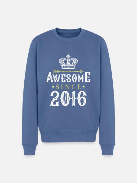 2016 awesome since - Men's Premium Organic Jumper - stone blue