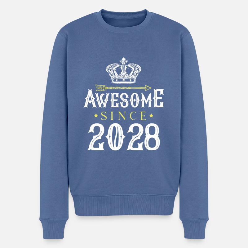 2028 génial depuis - Pull Premium bio Homme - bleu pigeon