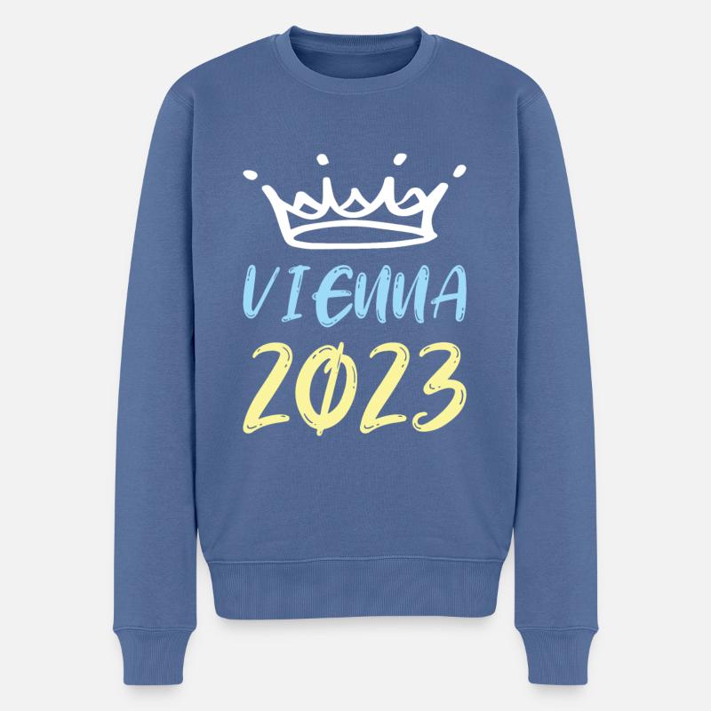 Vienne 2023 Vienne - Pull Premium bio Homme - bleu pigeon
