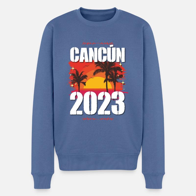 Cancun 2023 - Männer Premium Bio Pullover - Taubenblau