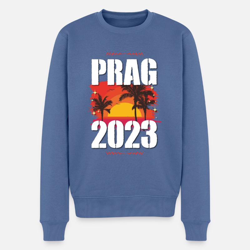 Prag 2023 - Männer Premium Bio Pullover - Taubenblau