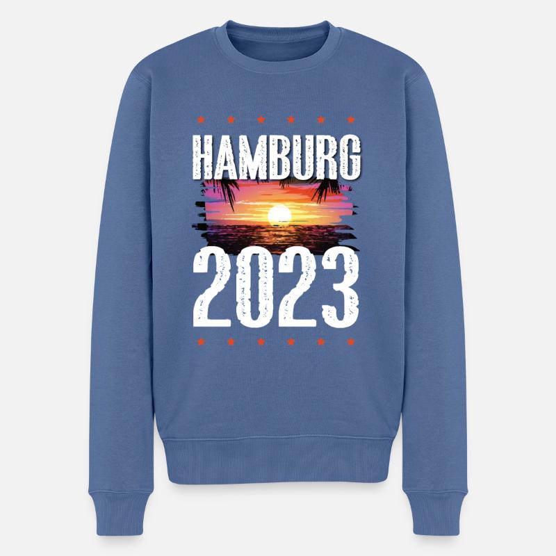 Hamburg 2023 - Männer Premium Bio Pullover - Taubenblau