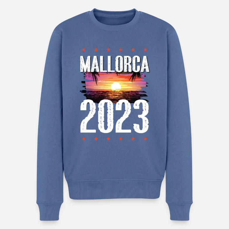 Majorque 2023 - Pull Premium bio Homme - bleu pigeon