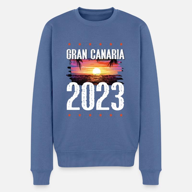 Gran Canaria 2023 - Männer Premium Bio Pullover - Taubenblau