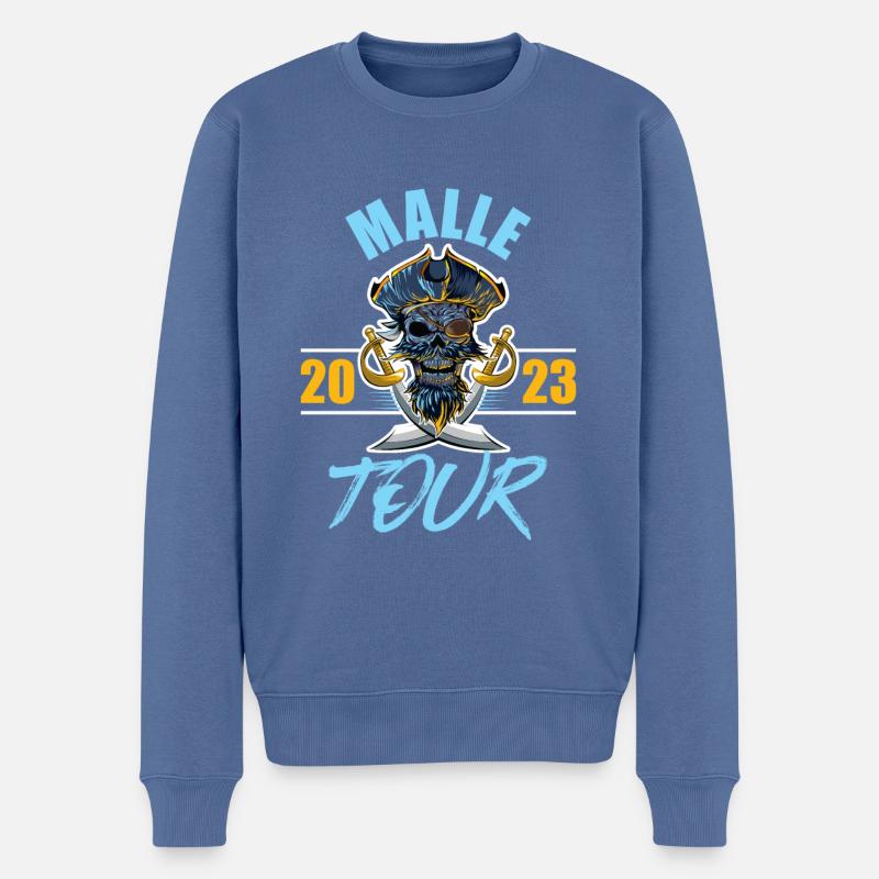Malle 2023 Squelette - Pull Premium bio Homme - bleu pigeon