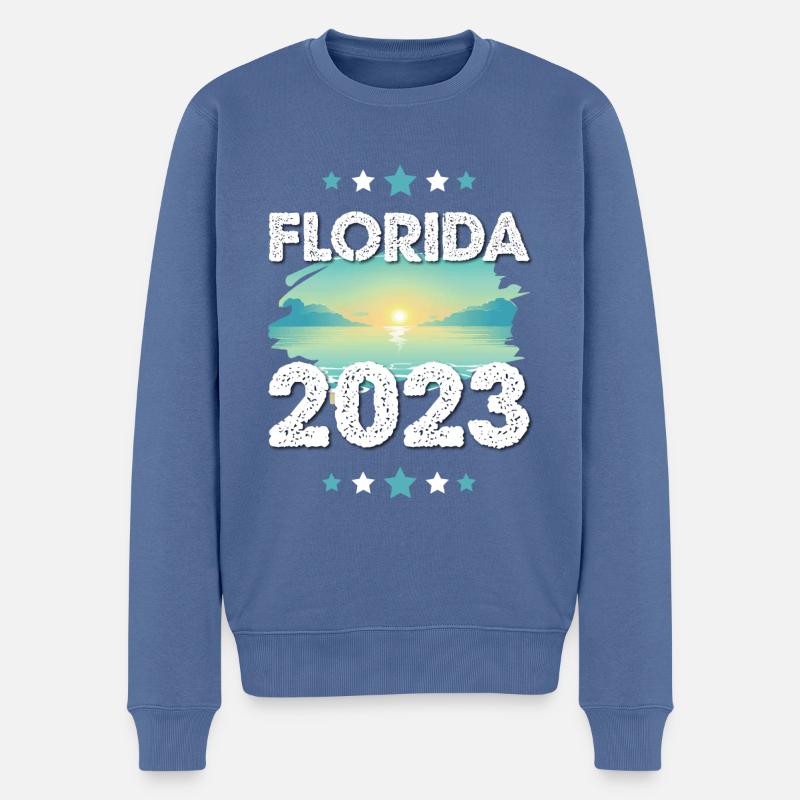 Floride 2023 - Pull Premium bio Homme - bleu pigeon
