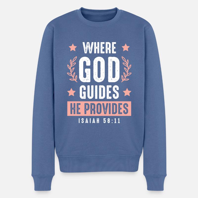 Dieu dirige la Bible - Pull Premium bio Homme - bleu pigeon