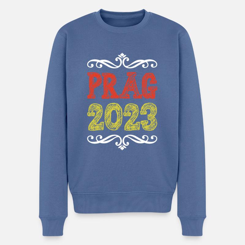 Prag 2023 - Männer Premium Bio Pullover - Taubenblau