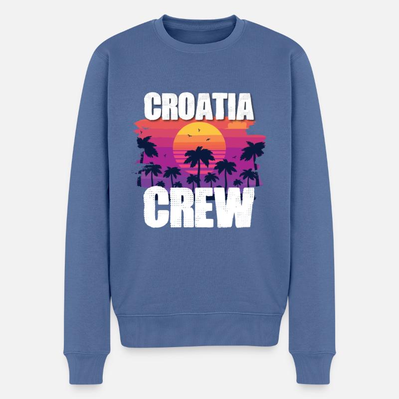 Croatia Urlaub - Männer Premium Bio Pullover - Taubenblau