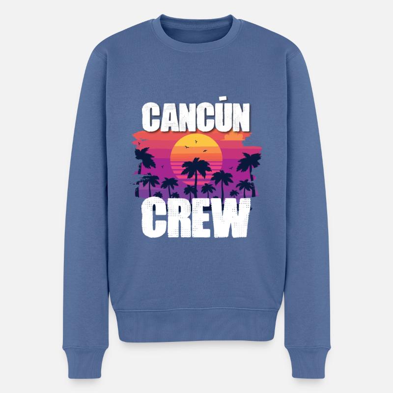 Cancun Urlaub - Männer Premium Bio Pullover - Taubenblau