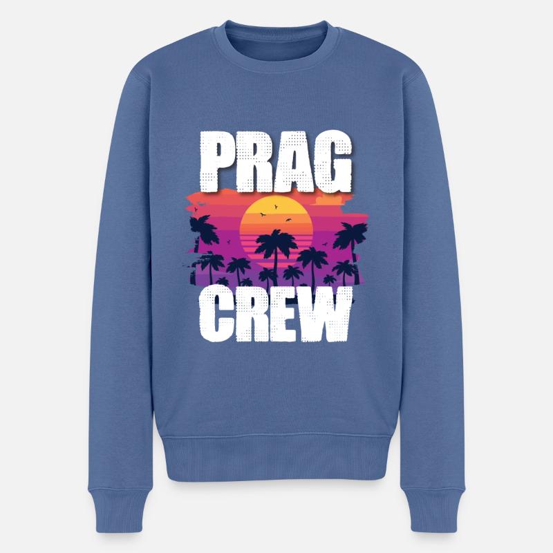 Prag Urlaub - Männer Premium Bio Pullover - Taubenblau