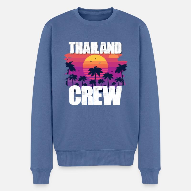 Thailand Urlaub - Männer Premium Bio Pullover - Taubenblau