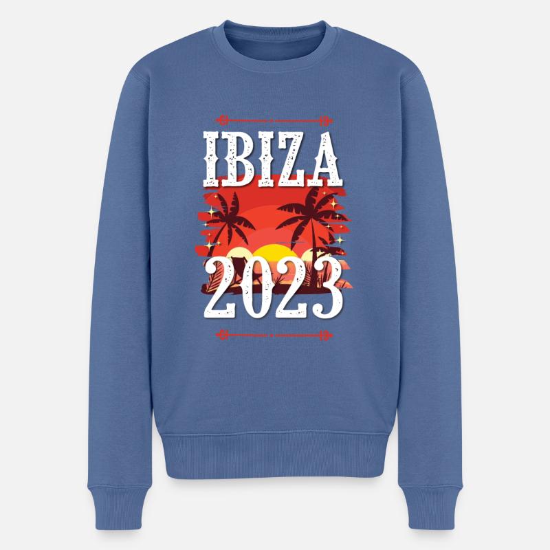 Ibiza 2023 - Männer Premium Bio Pullover - Taubenblau