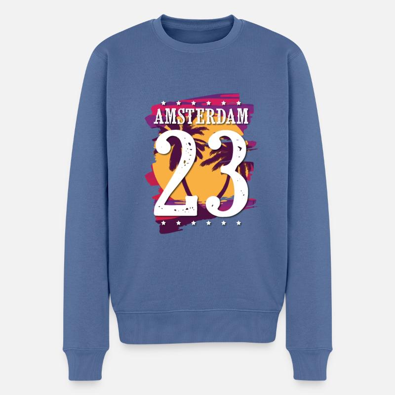 Amsterdam 23 Trikot 2023 - Männer Premium Bio Pullover - Taubenblau