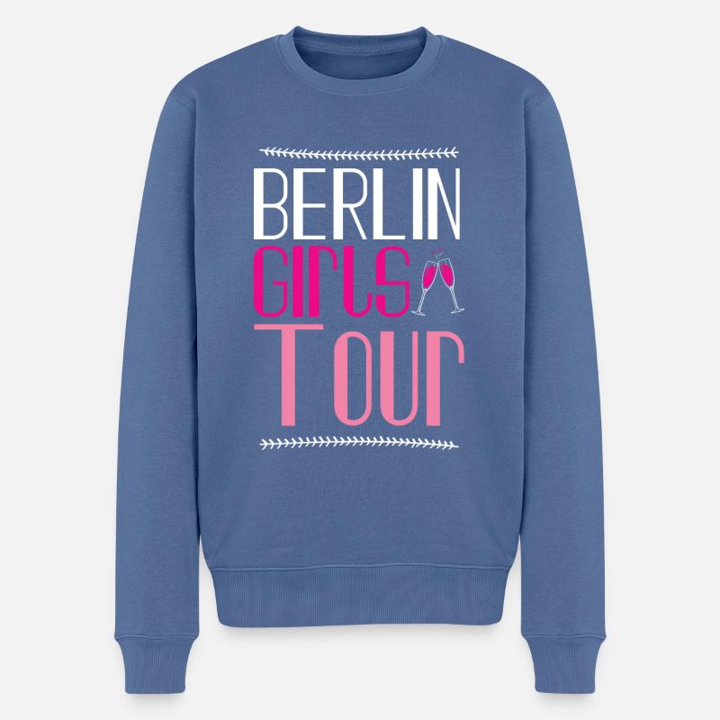 Berlin Girls Tour - Pull Premium bio Homme - bleu pigeon