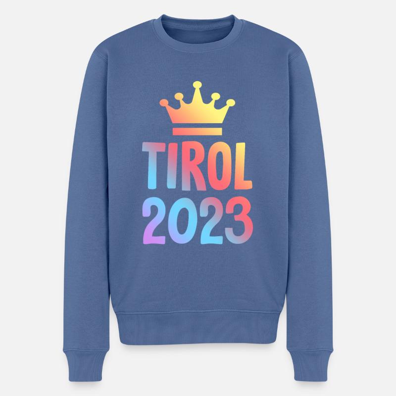 Tirol 2023 Krone - Männer Premium Bio Pullover - Taubenblau