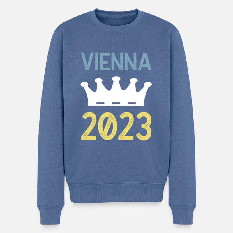 Vienne 2023 Wien Krone - Pull Premium bio Homme - bleu pigeon