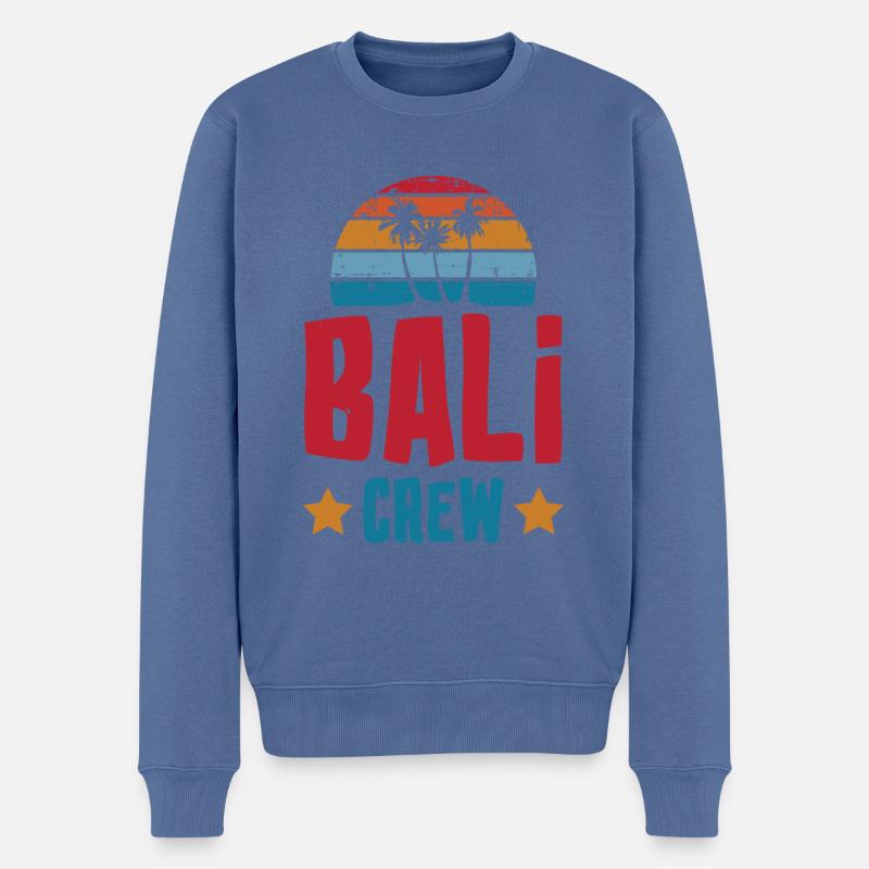 Bali Crew - Männer Premium Bio Pullover - Taubenblau