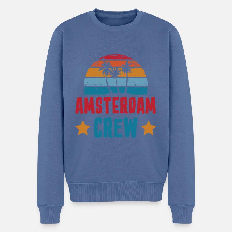 Amsterdam Crew - Männer Premium Bio Pullover - Taubenblau