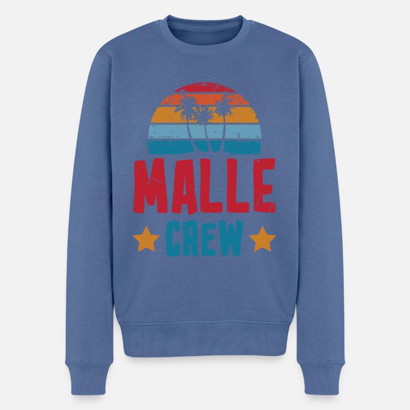 Équipage Malle - Pull Premium bio Homme - bleu pigeon