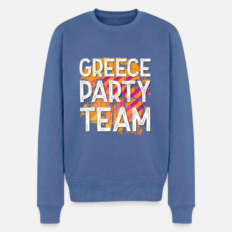 Équipe de fête en Grèce - Pull Premium bio Homme - bleu pigeon