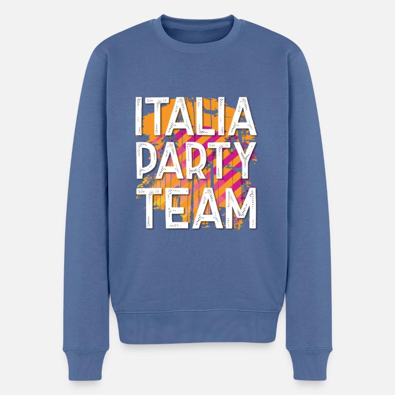 Italia Party Team - Männer Premium Bio Pullover - Taubenblau
