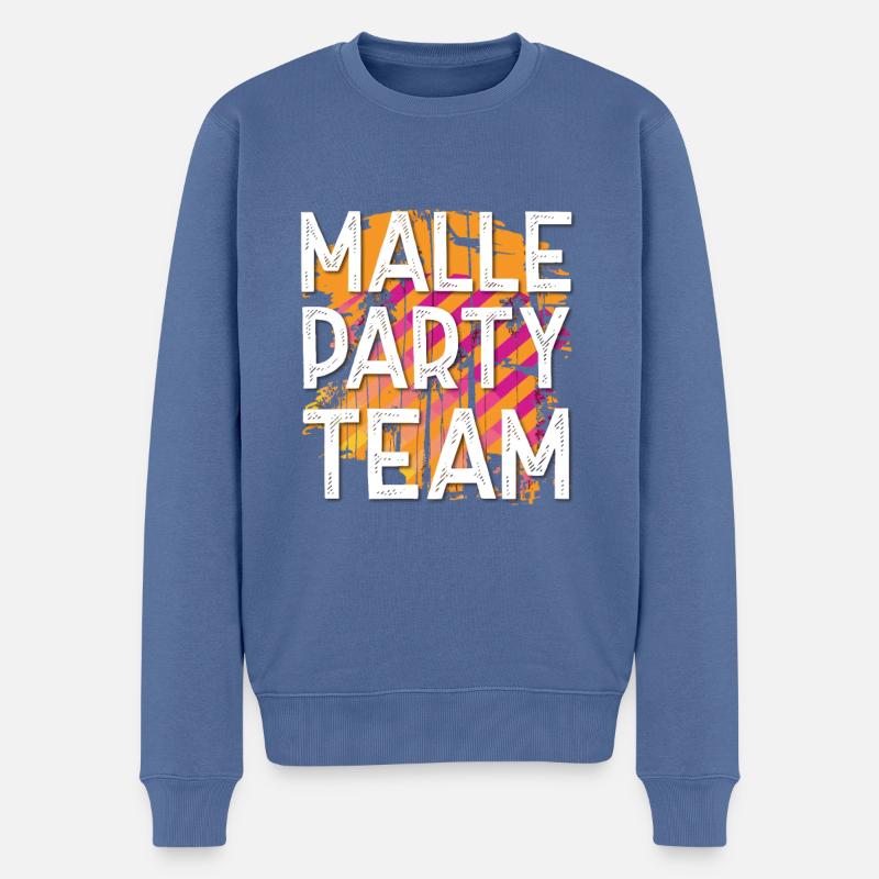 Malle Party Team - Männer Premium Bio Pullover - Taubenblau