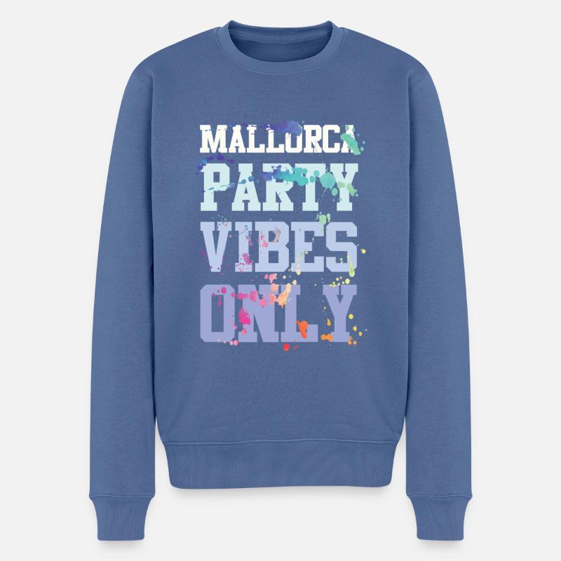 Mallorca Party Vibes - Männer Premium Bio Pullover - Taubenblau