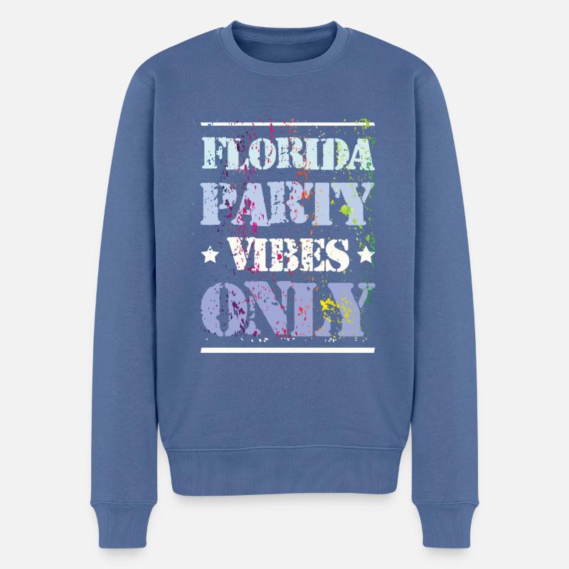 Florida Party Vibes - Männer Premium Bio Pullover - Taubenblau