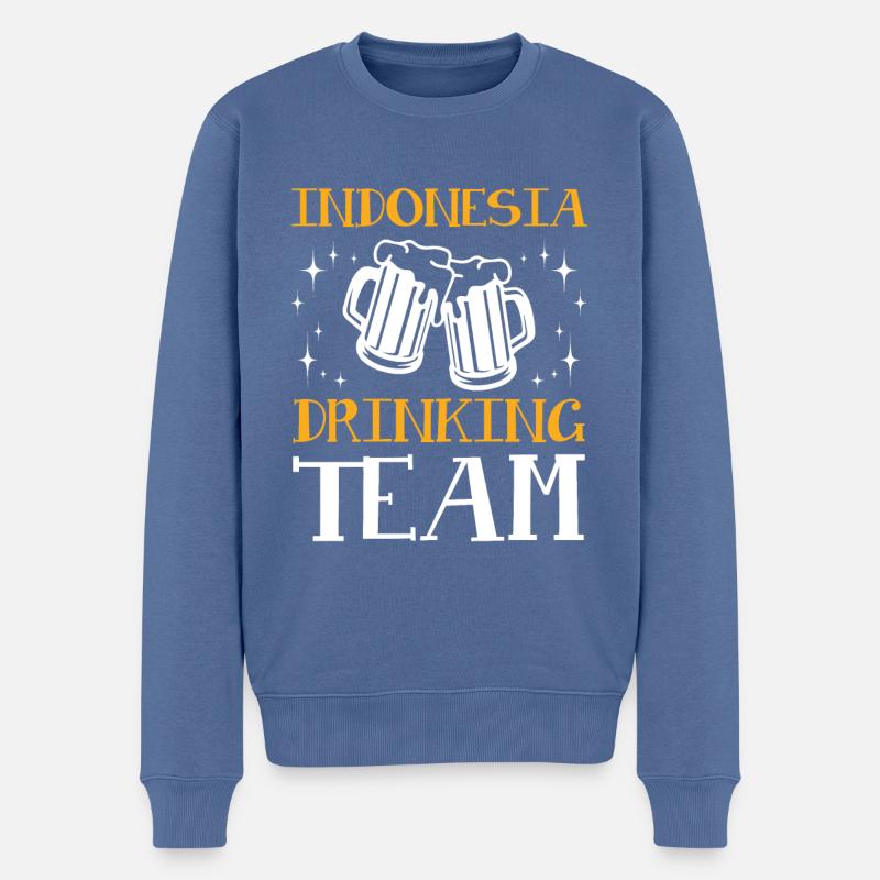 Indonesien Drinking Team - Männer Premium Bio Pullover - Taubenblau