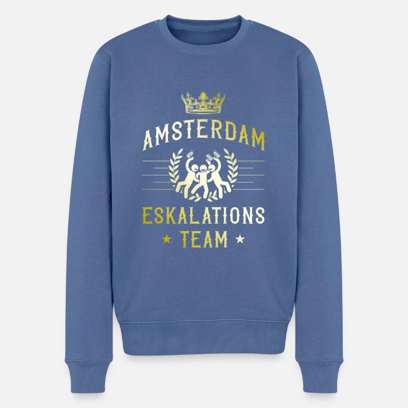 Escalade d’Amsterdam - Pull Premium bio Homme - bleu pigeon