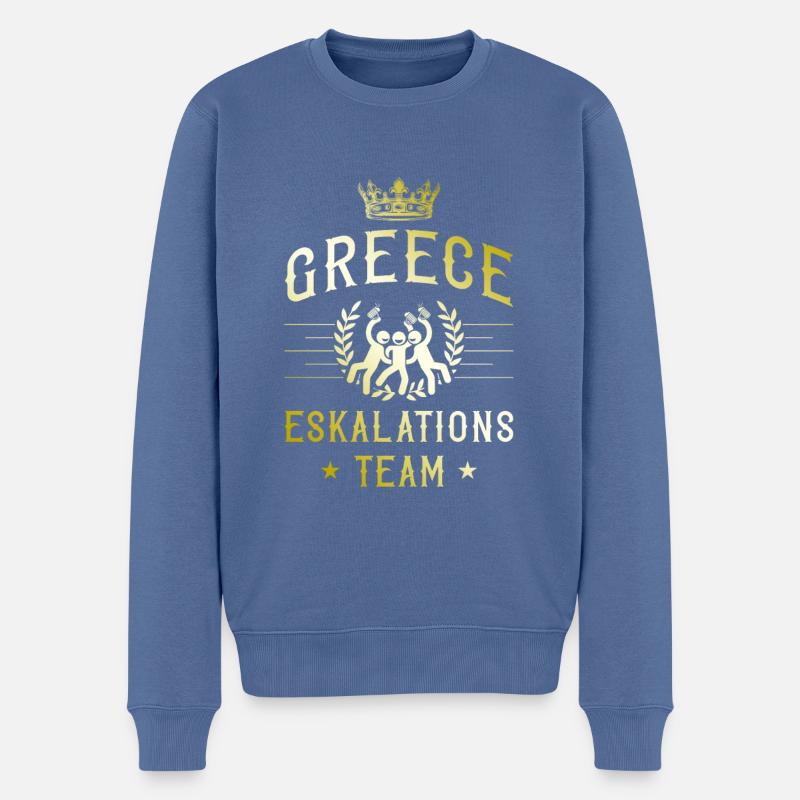 Greece Eskalation - Männer Premium Bio Pullover - Taubenblau