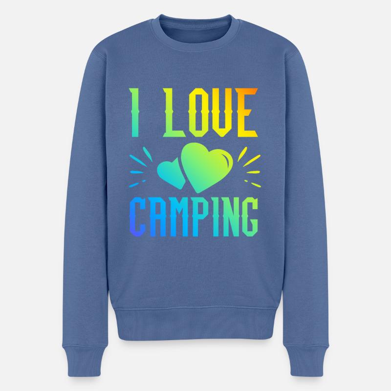 J’adore le camping - Pull Premium bio Homme - bleu pigeon