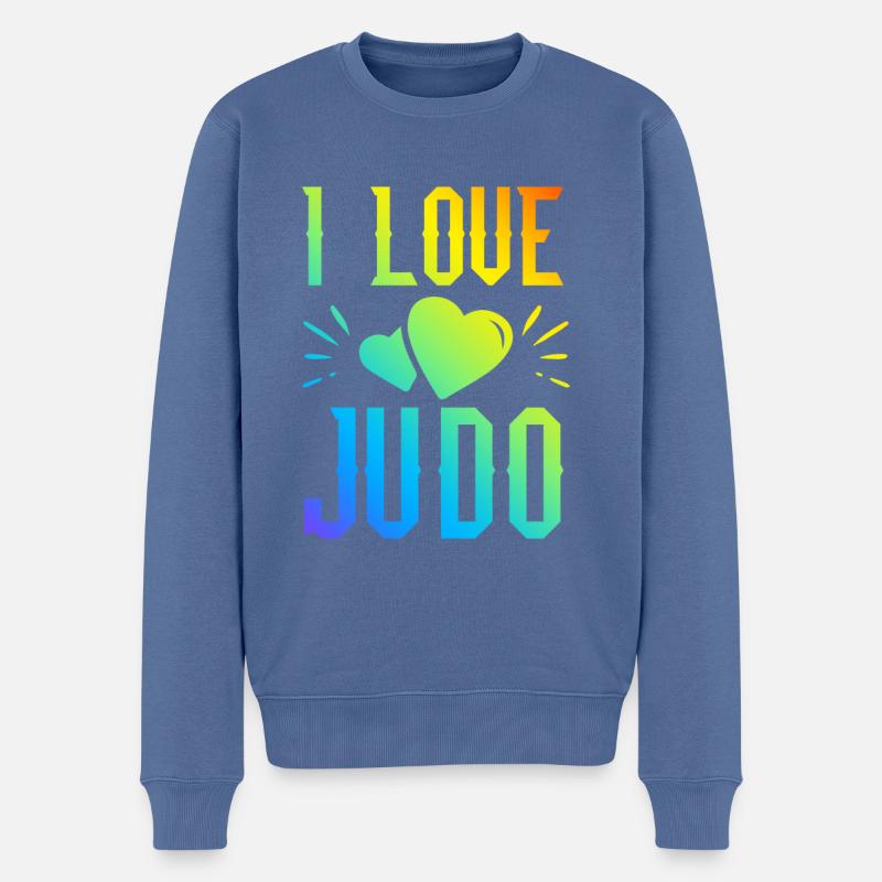 J’adore le judo - Pull Premium bio Homme - bleu pigeon