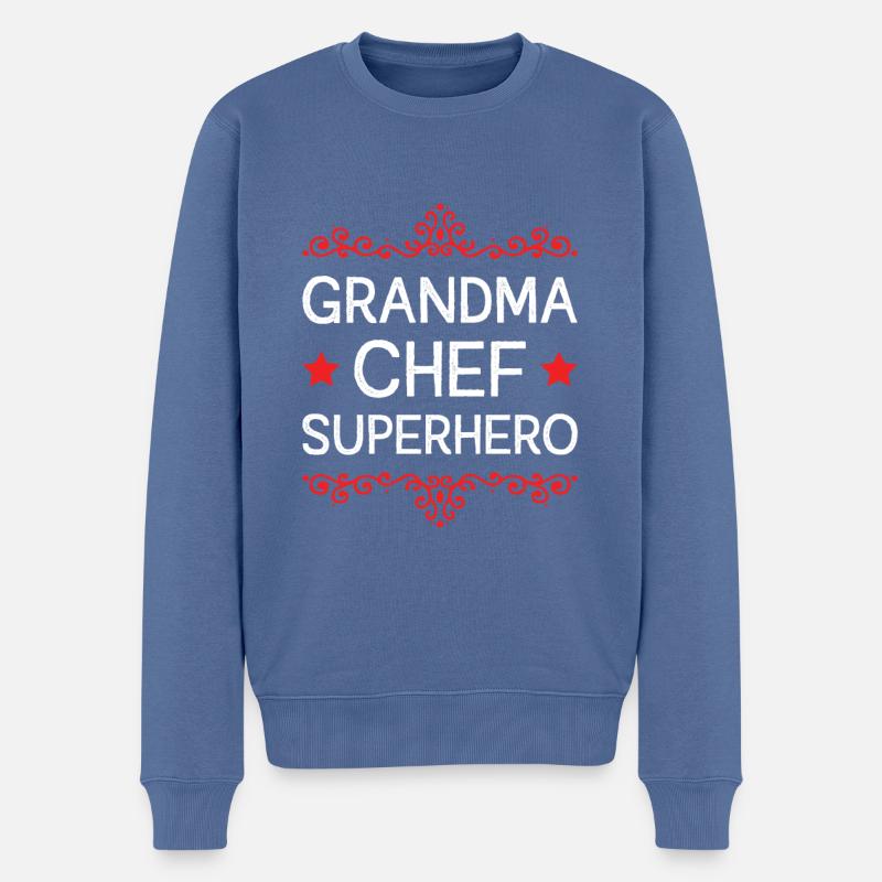 Grand-mère Super-héros - Pull Premium bio Homme - bleu pigeon