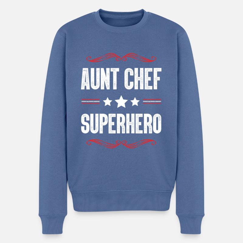 Tante Super-héros - Pull Premium bio Homme - bleu pigeon
