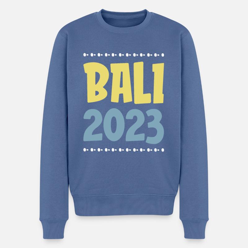 Bali 2023 - Männer Premium Bio Pullover - Taubenblau