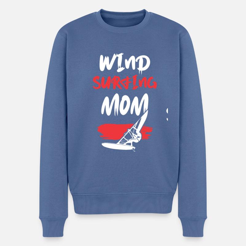 windsurfen mama - Männer Premium Bio Pullover - Taubenblau