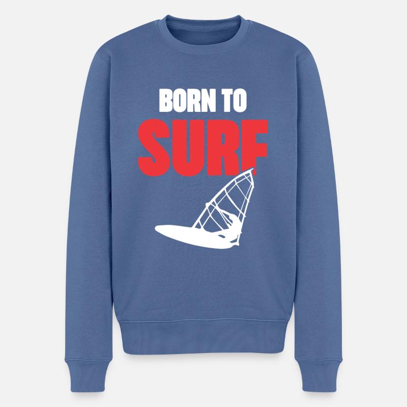 Né pour surfer - Pull Premium bio Homme - bleu pigeon