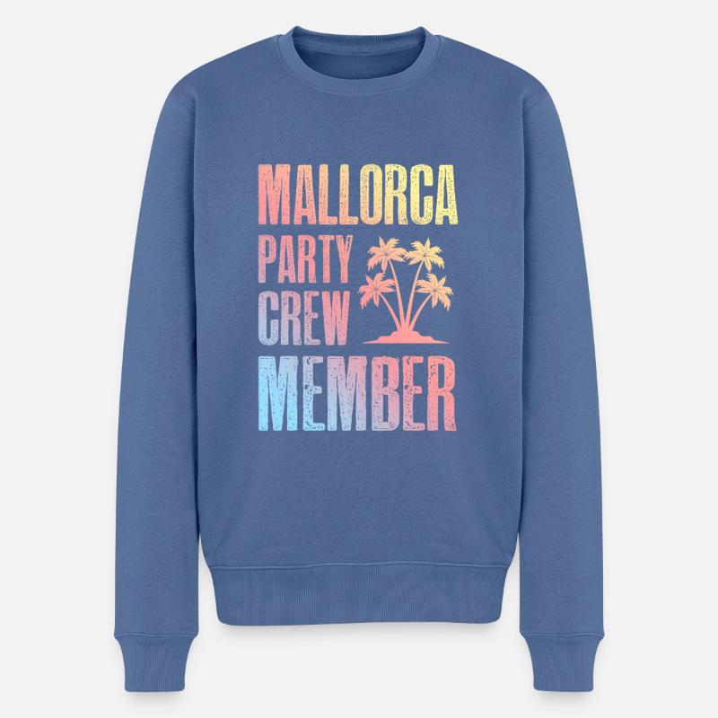 Mallorca Party Crew - Männer Premium Bio Pullover - Taubenblau